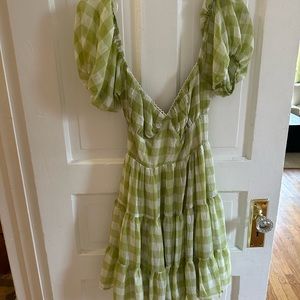 Princess Polly Green Gingham Dress